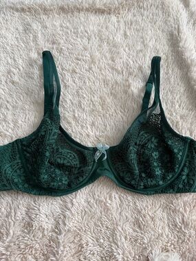 Victoria's Secret Unlined Demi Bra Hunter Forest Green 38C